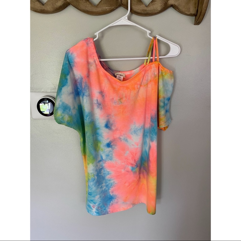 Tie dye off shoulder top